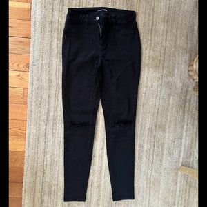 Black Ripped Skinny Jeans - Size 9